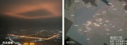夜空里为什么会倒映出城市 CBD 的地图?